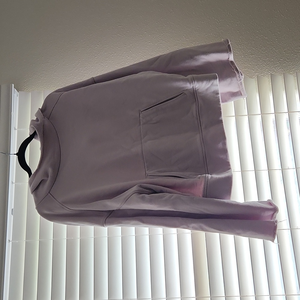 Alo Yoga Low Key Wide Sleeve Hoodie Pale Purple Raw Edge Size Medium